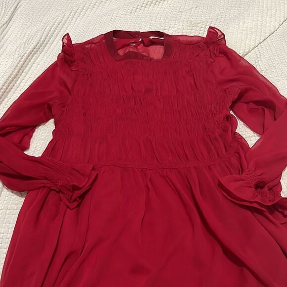 EUC- ASOS - 8. Red Sheer Mini Dress - Picture 3 of 8